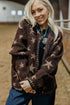 Polyester Stars Pattern Long Sleeve Shift Cardigan