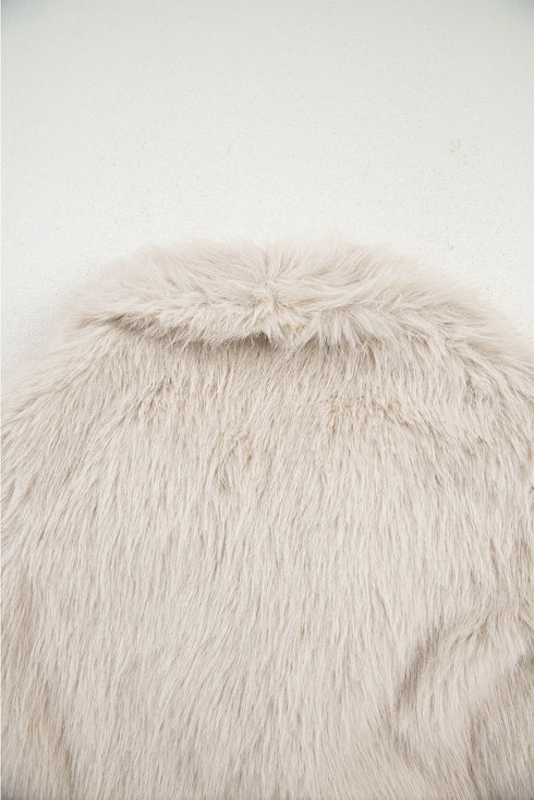 Luxurious Faux Fur Large Collar Statement Coat