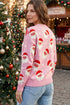 Cartoon Pattern Round Neck Dropped Shoulder Sweater