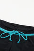 Contrast Waistband Tie Front Swim Shorts