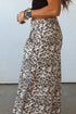 Leopard Print Wide Leg Full Length Pants