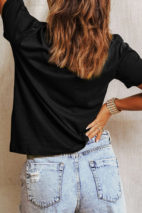 Polyester Cotton Blend Rhinestone Pumpkin Graphic Tee