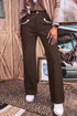 Button Fly Decorative Belt Loops Straight Leg Jeans
