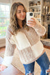 V Neck Seam Detail Loose Long Sleeve Tunic Sweater