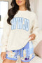 Polyester Wwjd Letter Print Crew Neck Sweatshirt