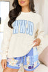 Polyester Wwjd Letter Print Crew Neck Sweatshirt