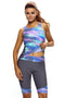 Abstract Print Tank And Fitted Short Active Set