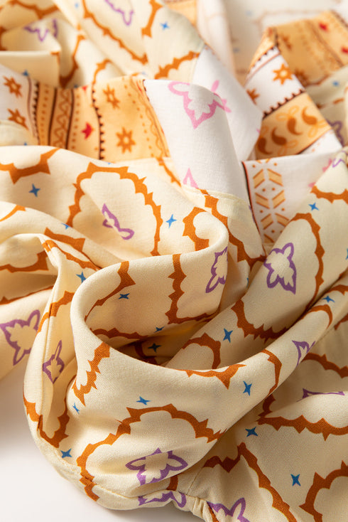 Bohemian Geometric Print Open Front Duster Kimono