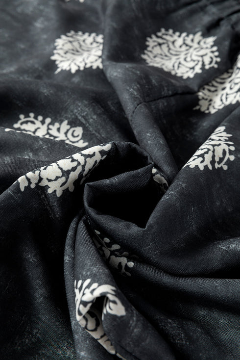 Geometric Paisley Print Bohemian Drawstring Wide Leg Pants