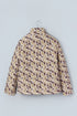 Camouflage Quilted Metal Button Collared Puffer Coat
