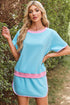 Contrast Trim Drop Shoulder Two Piece Skort Set