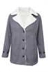 Lapel Collar Button Front Warm Fleece Jacket