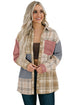 Textured Western Patchwork Corduroy Pocket Plaid Shacket