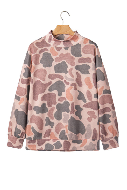 Pure Polyester Camouflage Print Western Pullover Sweatshirt