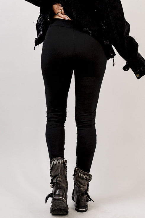 Exclusive Grommet Lace Up Front Statement Leggings