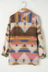 Aztec Print Western Button Up Shirt Jacket