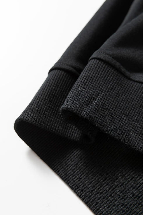 Contrast Trim Crewneck Pullover Mini Skirt Two Piece Dress