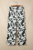 Abstract Print Metal Button Regular Fit Full Length Jeans