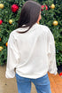 Applique Slogan Round Neck Long Sleeve Sweatshirt