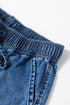 Drawstring Elastic Waist Loose Wide Leg Denim Jeans