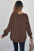 Textured Round Neck Drop Shoulder Pullover Sweatshirt