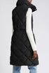 Casual Quilted Longline Stand Collar Puffer Vest