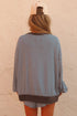 Striped Oversized Long Sleeve Top Drawstring Loose Shorts Two Piece Short Set