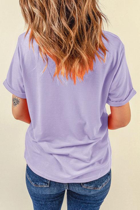 Polyester Cotton Playful Pumpkin Printed Graphic Tee
