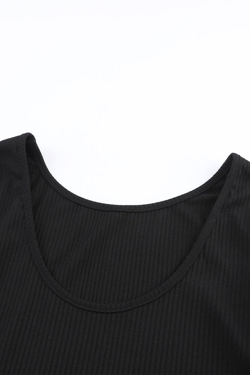 Minimalist Ribbed Crop Top And Long Pant Sets