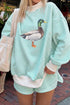Striped Western Print Mallard Duck Mock Neck Sweatshirt Set