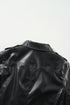 Exclusive Western PU Leather Lapel Collar Zipper Jacket