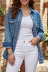 Rivet Embellished Western Regular Fit Long Sleeve Denim Jacket