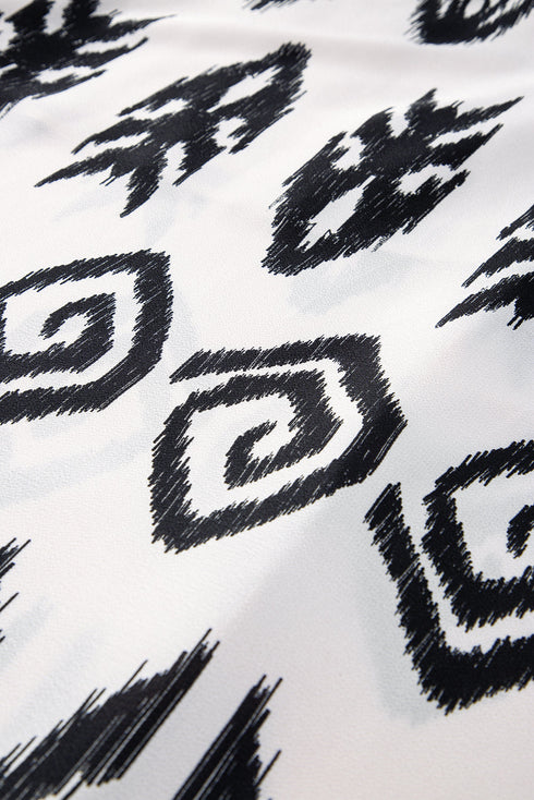 Bohemian Aztec Print H Line Halter Maxi Dress