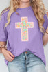 Floral Cross Christian Easter Casual Graphic Tee