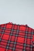 Plaid Round Neck Long Sleeve Pullover Top