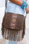 Western Aztec Bohemian Tassel Pu Leather Shoulder Bag