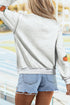 Sequin Star Pumpkin Graphic Exposed Seam Mock Neck Sweatshirt