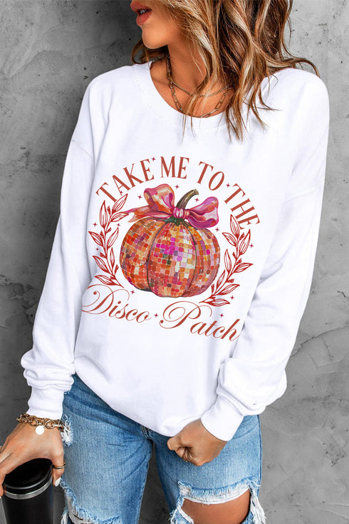 Graphic Take Me To The Disco Patch Sweatshirt