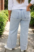 Seamed Panel Loose Fit Wide Leg Jeans