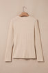 Ribbed Knit Cowl Neck Long Sleeve Top