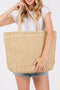 Woven Straw Textured Beach Tote Carryall Shoulder Bag