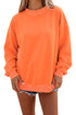 Mock Neck Plaid Pattern Trim Oversized Sweatshirt