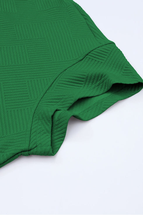 Textured Solid Loose Fit Wide Leg Pant Set