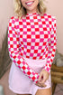 Plaid Checkered Sheer Mesh Long Sleeve Layering Top