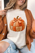 Polyester Cotton Blend Pumpkin Printed Graphic Tee