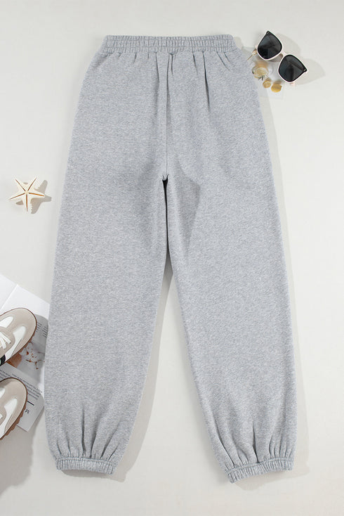 Cotton Polyester Blend Crisscross Elastic Waist Pants