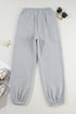 Cotton Polyester Blend Crisscross Elastic Waist Pants