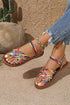 Polyester Caged Band Flat Roman Strap Sandals