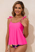 Tie Shoulder Strap Relaxed Fit Two Piece Tankini Set