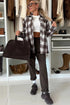 Oversized Flannel Plaid Single Chest Pocket Boyfriend Shacket